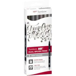 Tombow ABT Dual Brush 6C-6 Grey colors carton (6)