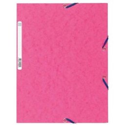 Gummibandsmapp EXACOMPTA 3-klaff A4 rosa 25st