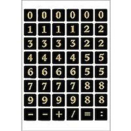 Herma etikett siffror 0-9 13x13 guld/svart 10st