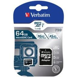Minneskort VERBATIM Micro SDXC 64GB CL10