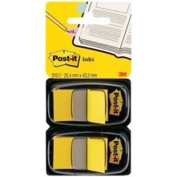 Post-It Index Gul, dubbelpack, 2x50 flikar, 6fp 6st