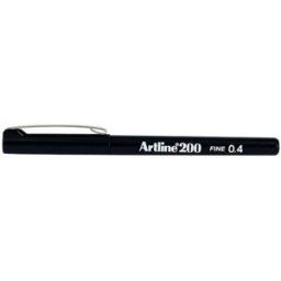 Fineliner Artline 200 Fine 0.4 svart 12st
