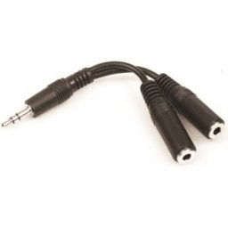 MiniJack Splitter 1-2, Black