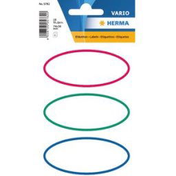 Herma stickers Vario skolboks oval ram (6) 10st