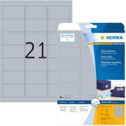 Herma etikett film 63,5x38,1 silver glossy (525)