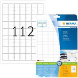 Etiketter HERMA Premium, 25,4x16,9mm, 112 per sida, 2800/fp