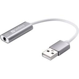 Headset USB converter, Silver/White