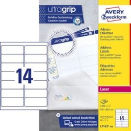 Etikett AVERY Ultra Grip 99,1x38,1mm 1400/FP