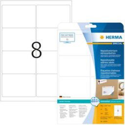 Etiketter HERMA Avtagbara, 99,1x67,7mm, 8 per sida, 200/fp
