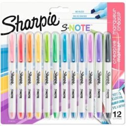 Sharpie S-Note Chisel 12-Blister, Ass.colors