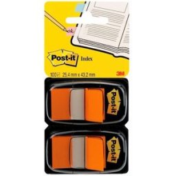 Post-It Index Orange, dubbelpack, 2x50 flikar, 6fp 6st