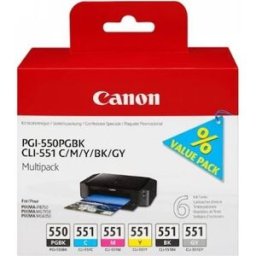 Canon PGI-550/CLI-551 PGBK/C/M/Y/BK/GY Multi