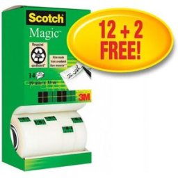 Dokumenttejp Scotch Magic 810, osynlig, 19mm x 33m, 14/fp