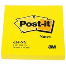 Post-It Neongul, 76x76mm, 6st 6st