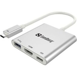 Sandberg USB-C Mini Dock HDMI+USB, White