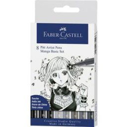 Artistpen Faber-Castell Pitt Manga, 8 pennor