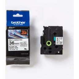 TZe-SL self laminated tape black on white 36 mm