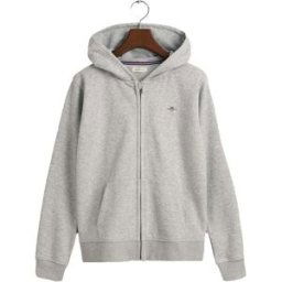 GANT Shield Zip Hoodie Junior, LIGHT GREY MELANGE, 134-140