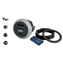 PVPro-AC USB-uutag med USB-C och USB-A uttag 12-24 volt 6,6 Ampere