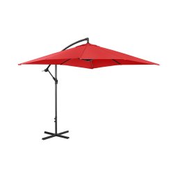 Trädgårdsparasoll - rött - fyrkantigt - 250 x 250 cm - kan lutas