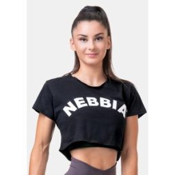 Nebbia Loose Sporty Crop Top Black Xs