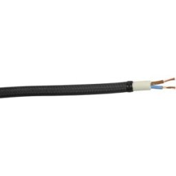 Gelia 4070810082 Textilkabel Skk, 2x0.75, 3 M Svart, Anslutningsdon & Kablar