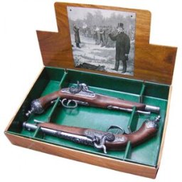 Denix Pair of Black Powdered Italian Duel Pistols - Decorative Replika