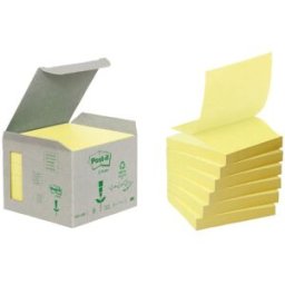 Notes POST-IT Z-block 76x76mm gul 6/fp