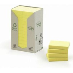 Notes POST-IT 100% recy 38x51 gul 24/fp