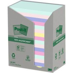 Notes POST-IT 100%recy 76x76 sort.f 6/fp