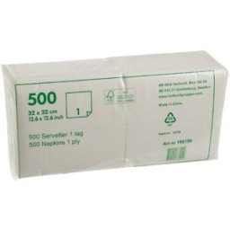 Servett 1-lags 32x32cm vit 500/fp