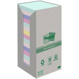 Notes POST-IT 100recy 76x76 sort.f 16/fp