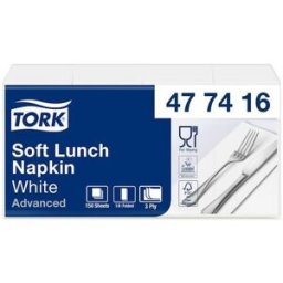 Servett TORK 1/8-vikt 3-lag vit 150/fp