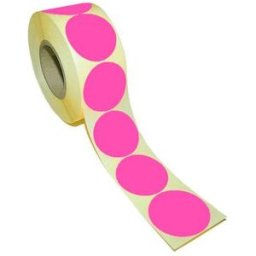 Etikett rund 40mm rosa 500/fp