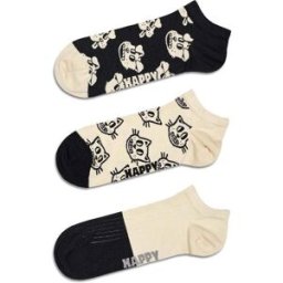 Happy Socks 3-Pack Pets Low Socks, Black, 36-40