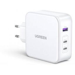 Ugreen Nexode 140w Usb-C Pd Gan - 3-Port Väggladdare + Usb-C Kabel 1.5m - Vit