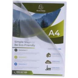 Aktmapp EXACOMPTA A4 0,12mm klar 100/fp