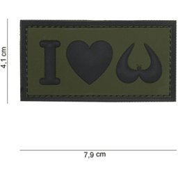 101 INC PVC Patch - I Love Boobies (Färg: Grön)