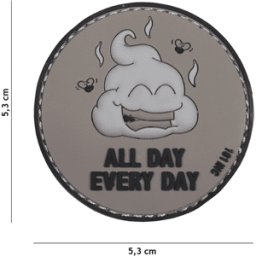 101 INC PVC Patch - All Day Every Day (Färg: Grå)