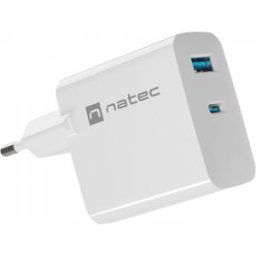 Natec Ribera Gan Usb-Laddare - Usb-A & Usb-C - 65w - Vit