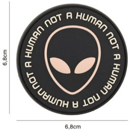 101 INC PVC Patch - Not Human (Färg: Svart/Rosa)