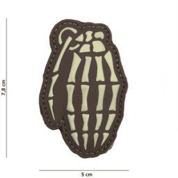 101 INC PVC Patch - Bones Granade (Färg: Brun)