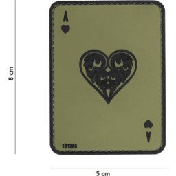 101 INC PVC Patch - Ace of Hearts (Färg: Grön)
