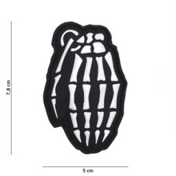 101 INC PVC Patch - Bones Granade (Färg: Vit)