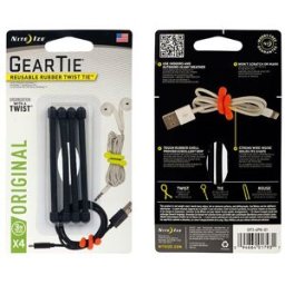 Nite Ize Gear Tie 3 4st (Färg: Svart)