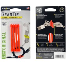 Nite Ize Gear Tie 3 4st (Färg: Orange)