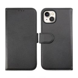 RV Magnet iPhone 14 Plånboksfodral med 4 kortfack, 1 kontantfack, Avtagbart skal och Magnetiskt lås - Svart