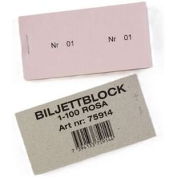 Biljettblock 1-100 rosa 10st
