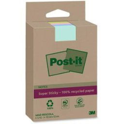 Notes POST-IT SS rec 102x152mm sort 4/fp