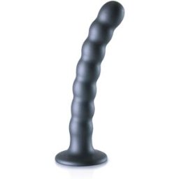 Ouch! Beaded Silicone G-spot Dildo Black 16,5cm